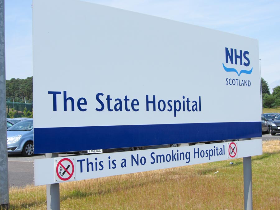 An image of the State Hospital sign