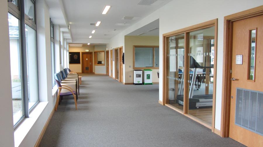 Corridor within patient hub.
