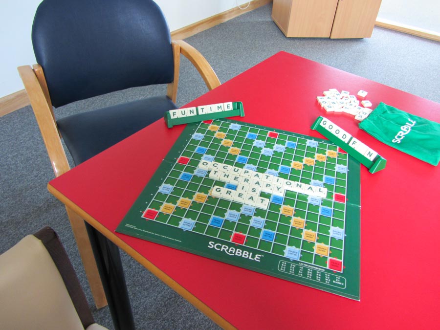 Patient scrabble both as part of Occupational Therapy.